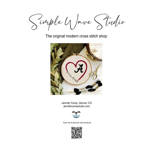 Alabama Roll Tide Football Counted Cross‎ Stitch Patterns Set of 4 - Picture 5 of 9